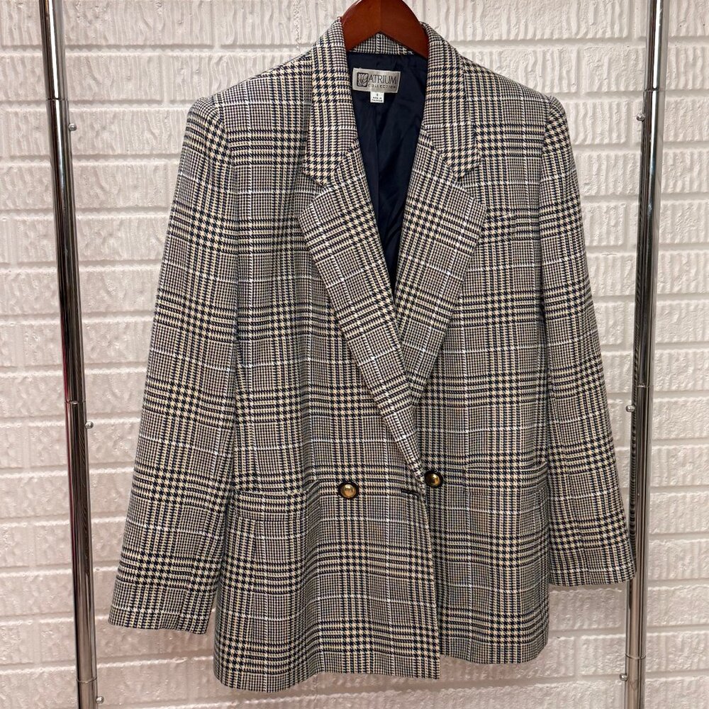 Atrium Collection Plaid wool Blazer Vintage Eclectic Grandpa